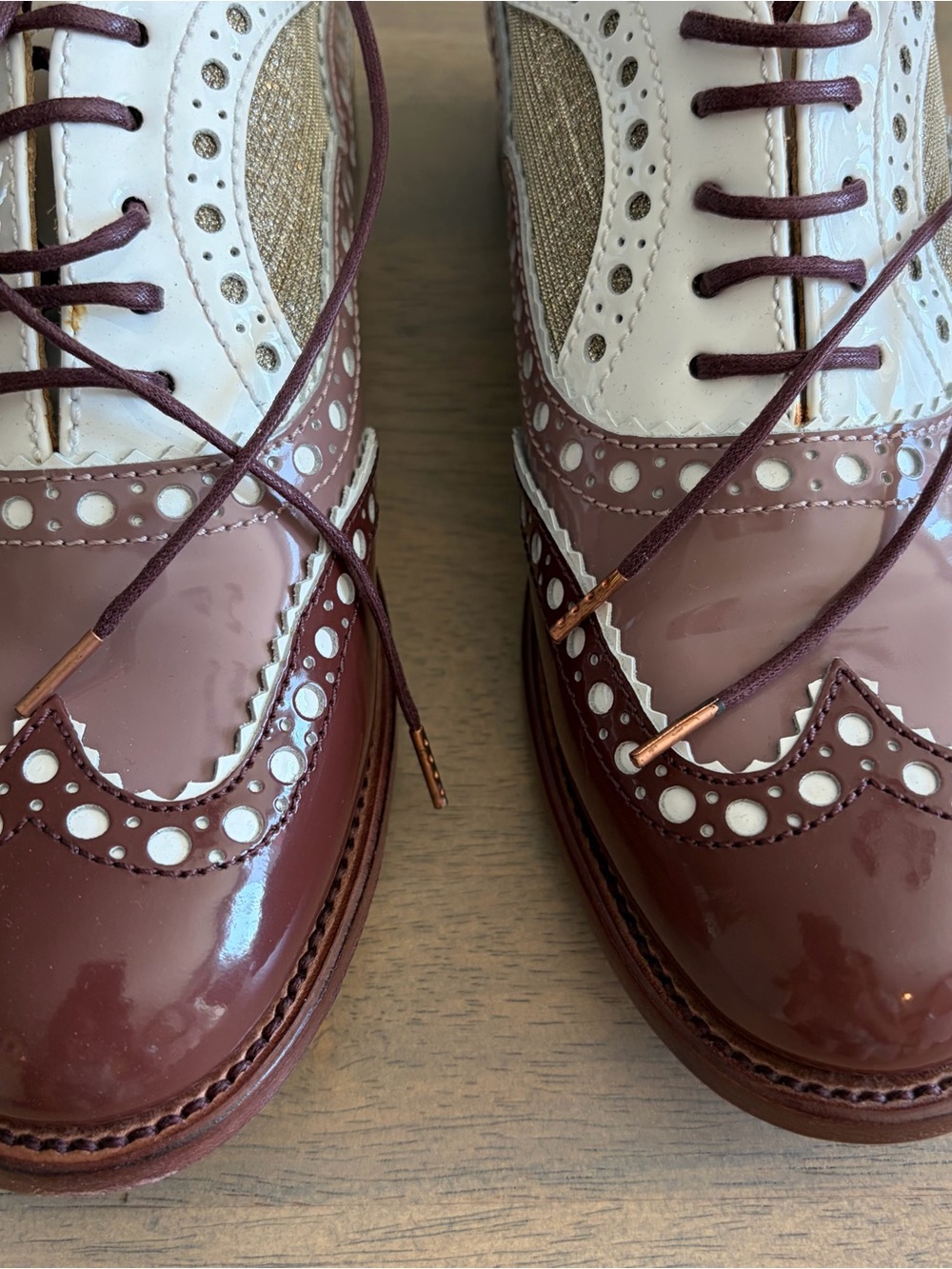 The Office of Angela Scott Mr. Doubt Brogues in Plum Size 38.5 - Picture 3 of 7
